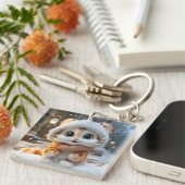 Misha - Ein flauschiger Leopard Schlüsselanhänger (Vorderseite rechts)