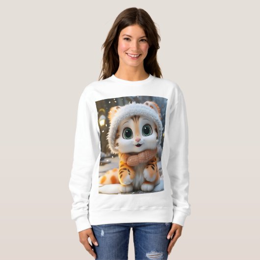 Misha - Ein flauschiger Leopard Sweatshirt (Vorne ganz)