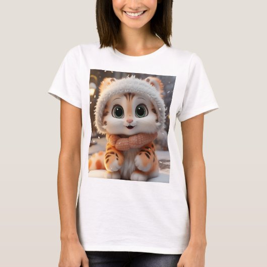 Misha - Ein flauschiger Leopard T-Shirt (Vorderseite)