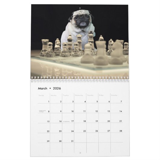 Misha für Mops-Lust, Mopswäschekalender Kalender (Mär 2026)