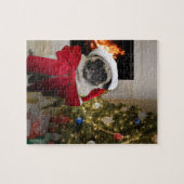 Misha Mops, der einen Bogen für den Puzzle (Horizontal)