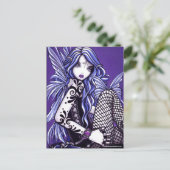 Misha Tattooed Butterfly Fee Fantasy Postkarte (Stehend Vorderseite)