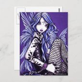 Misha Tattooed Butterfly Fee Fantasy Postkarte (Vorne/Hinten)