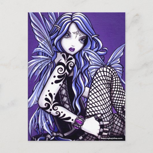 Misha Tattooed Butterfly Fee Fantasy Postkarte (Vorderseite)