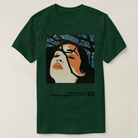 Mishima Yukio Minimal Style Graphic Artwork TShirt (Design vorne)
