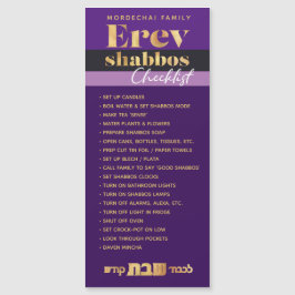 Mishloach Manos Erev Shabbos Magnetic Checklist Magnetkarte