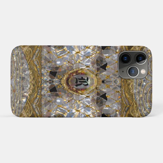 Mishya Baroque Tough Monogram Case-Mate iPhone Hülle (Rückseite (Horizontal))