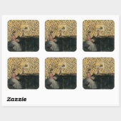 Misia am Piano Quadratischer Aufkleber (Blatt)