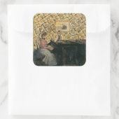 Misia am Piano Quadratischer Aufkleber (Tasche)