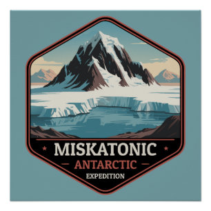 Miskatonic Antarktis-Expedition Vintage Reise Poster