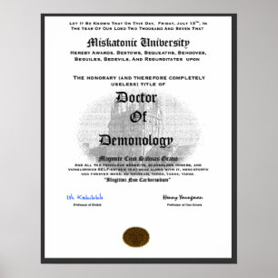 Miskatonic Hochschuldoktor von Demonolgy Poster