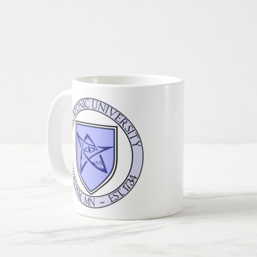 Miskatonic HochschulSiegel-Tasse Kaffeetasse (Vorderseite Links)