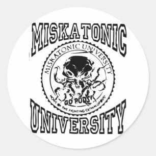 miskatonic runder aufkleber