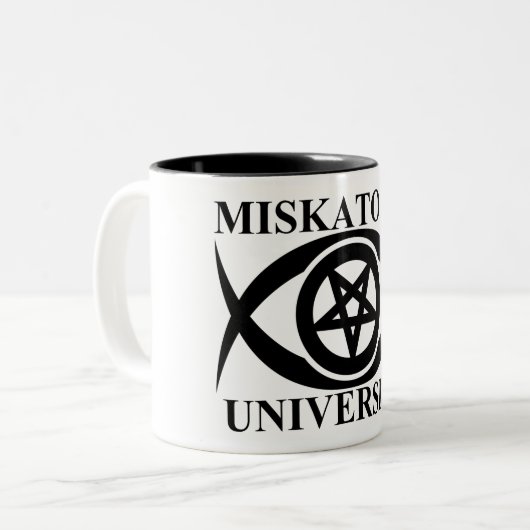 MISKATONIC UNIVERSITÄT ZWEIFARBIGE TASSE (Vorderseite Links)