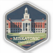 Miskatonic University Arkham Vintage Travel Badge Aufkleber (Vorderseite)