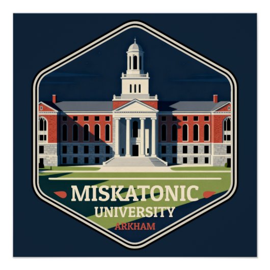 Miskatonic University Arkham Vintage Travel Badge Poster (Vorderseite)