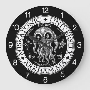 Miskatonic University CTHULHU HP LOVECRAFT CLOCK Große Wanduhr