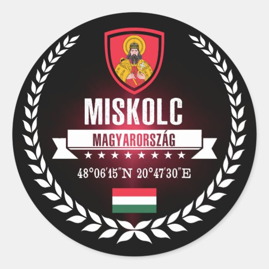 Miskolc Runder Aufkleber (Vorderseite)