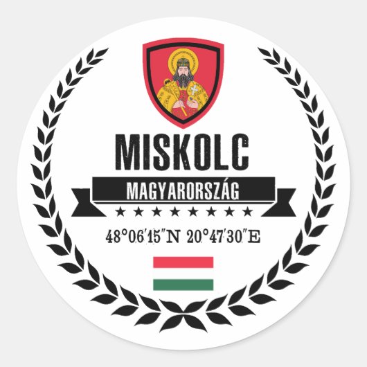 Miskolc Runder Aufkleber (Vorderseite)