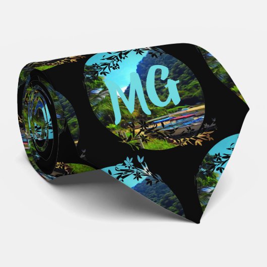 Mismaloya-Boote am Fluss 0350 Krawatte (Gerollt)