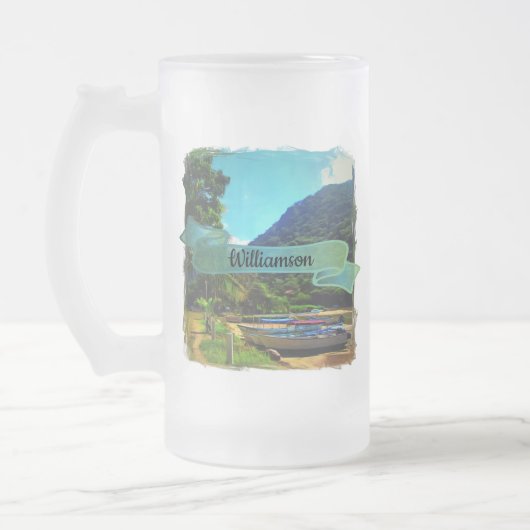 Mismaloya-Boote am Fluss 0350 Mattglas Bierglas (Links)