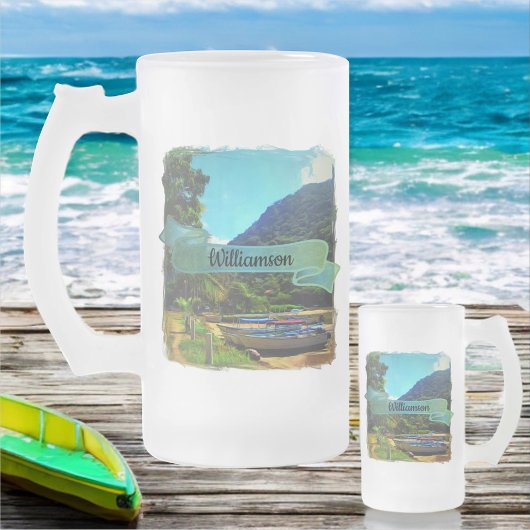 Mismaloya-Boote am Fluss 0350 Mattglas Bierglas