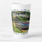 Mismaloya-Boote am Fluss 0350 Milchtasse (Vorderseite)