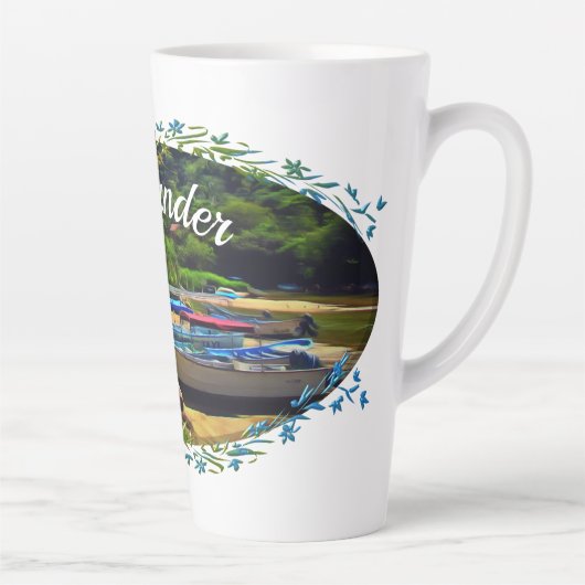 Mismaloya-Boote am Fluss 0350 Milchtasse (Rechts)