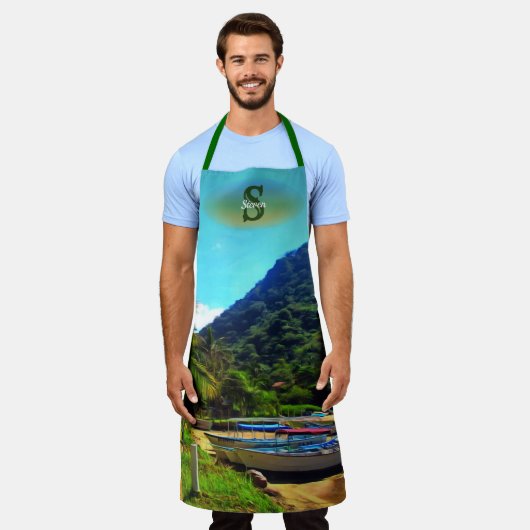 Mismaloya-Boote am Fluss 0350 Schürze (Getragen)