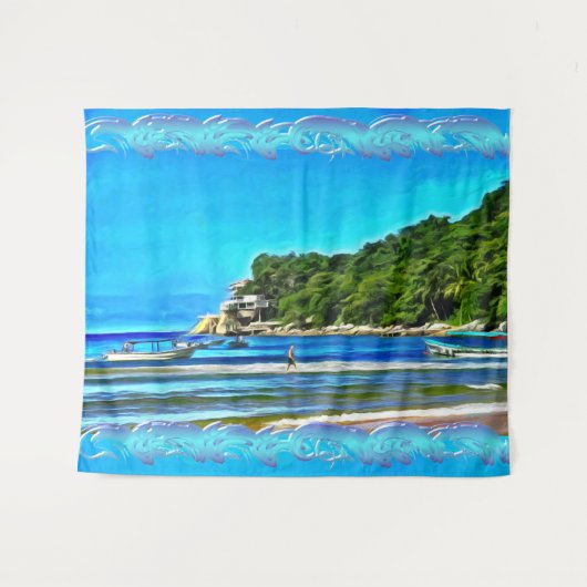 Mismaloya Fischerboote 0346 Wandteppich (Vorderseite (Horizontal))