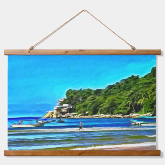 Mismaloya Fischerboote 0346 Wandteppich Mit Holzrahmen (Vorne)