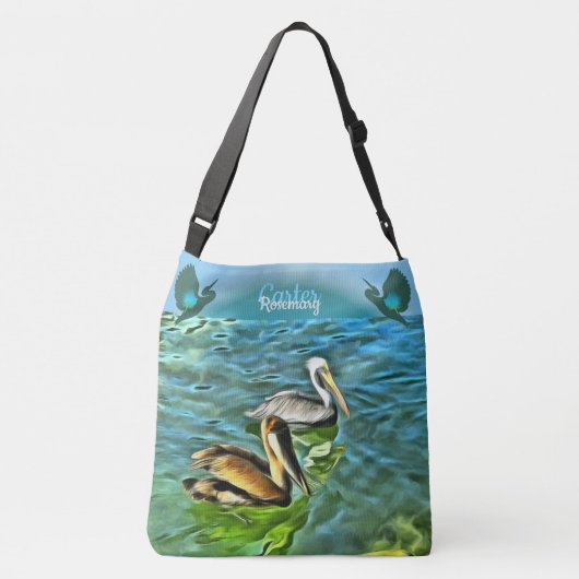 Mismaloya Pelicans 0329 Cross Body Bag Tragetaschen Mit Langen Trägern (Rückseite)