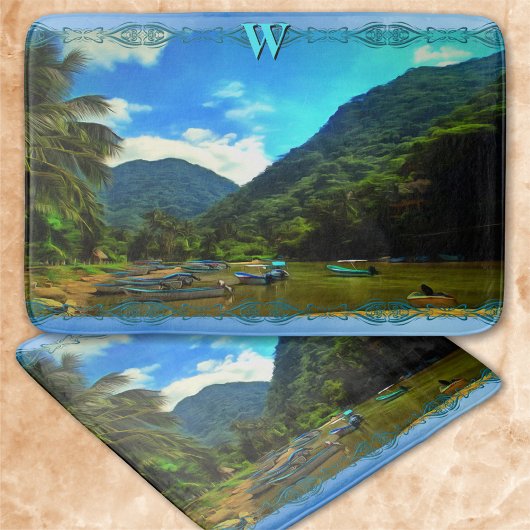 Mismaloya River Fishing Boats 0344 Badematte