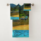 Mismaloya River Fishing Boats 0344 Badhandtuch Set (Insitu)