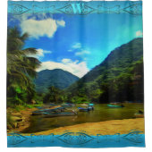 Mismaloya River Fishing Boats 0344 Duschvorhang (Vorderseite)