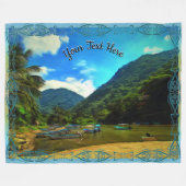 Mismaloya River Fishing Boats 0344 Fleecedecke (Vorderseite (Horizontal))