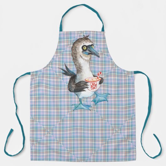 Mismatch Blue Pink Lila Kariert Cheekin Pinguin Schürze (Vorderseite)