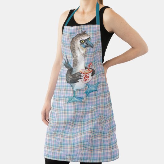 Mismatch Blue Pink Lila Kariert Cheekin Pinguin Schürze (InSitu)