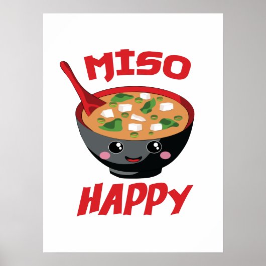 Miso Happy Funny Food Kawaii Poster (Vorne)