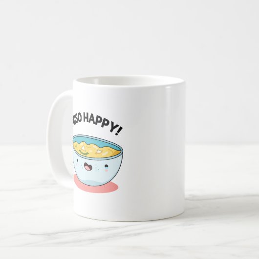 Miso Happy Funny Soup Pun Kaffeetasse (Vorderseite Links)