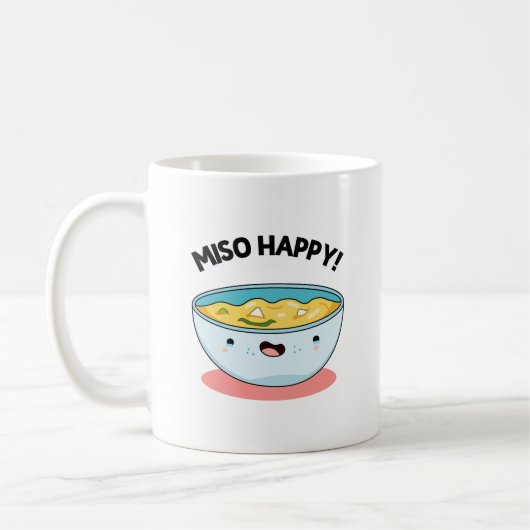 Miso Happy Funny Soup Pun Kaffeetasse (Links)