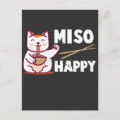 Miso Happy Japanisch Cat Lover Ramen Pun Postkarte (Vorderseite)