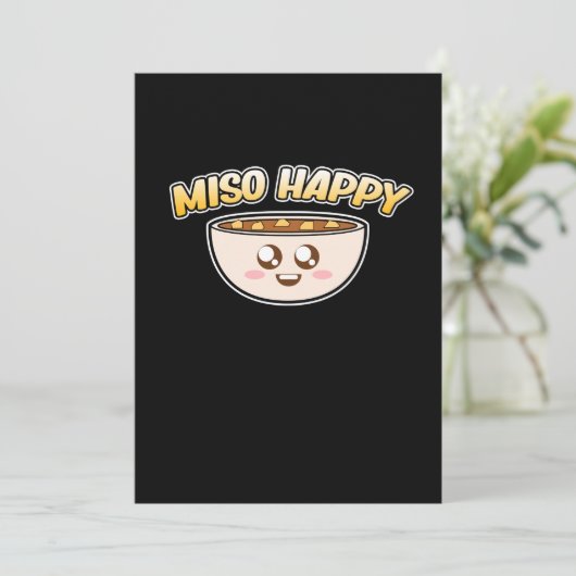 Miso Happy Ramen Anime Kawaii Ramen Noodles Lover Einladung (Stehend Vorderseite)
