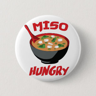 Miso Hungry Funny Food Kawaii Button