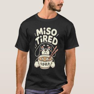 Miso Müdes Lustiges Hunde-Ramen-T-Shirt, Süß Japan T-Shirt