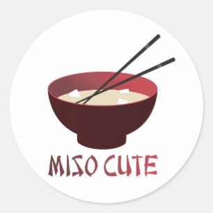 Miso niedlich runder aufkleber