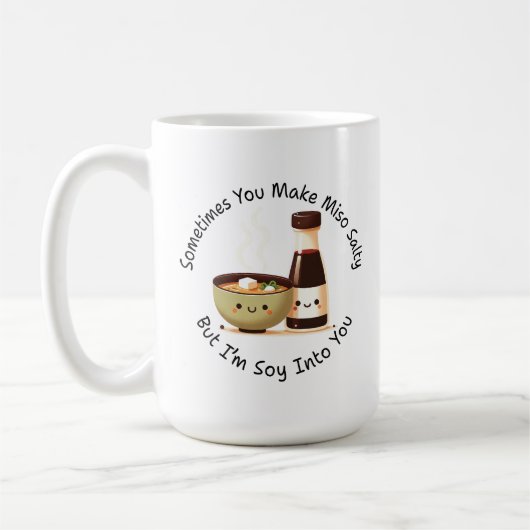 Miso Salty, Soy in you - Niedlich Food Pub Cartoon Kaffeetasse (Links)