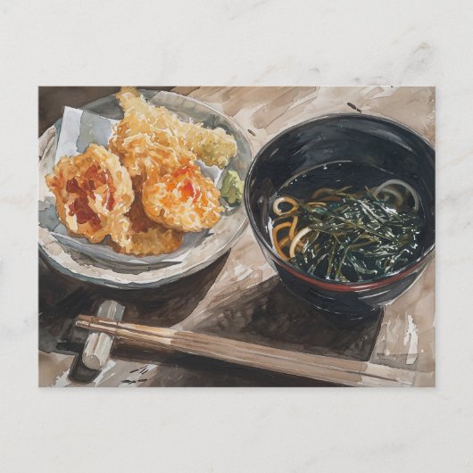 Miso Soup und Tempura Postkarte (Vorderseite)
