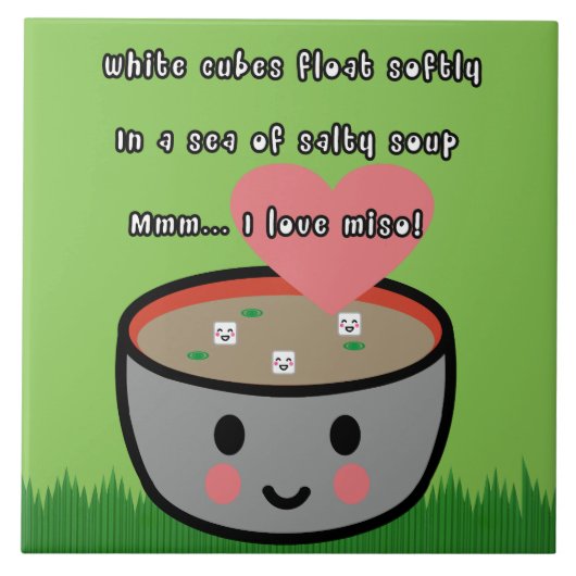 Miso-SuppeHaiku Fliese (Vorderseite)