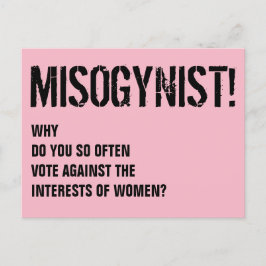Misogynistische Stimmen gegen Frauen Postkarte